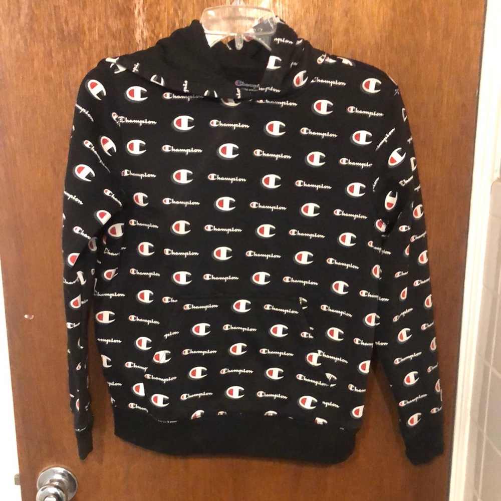 Champion Black and White Logo Sweatshirt